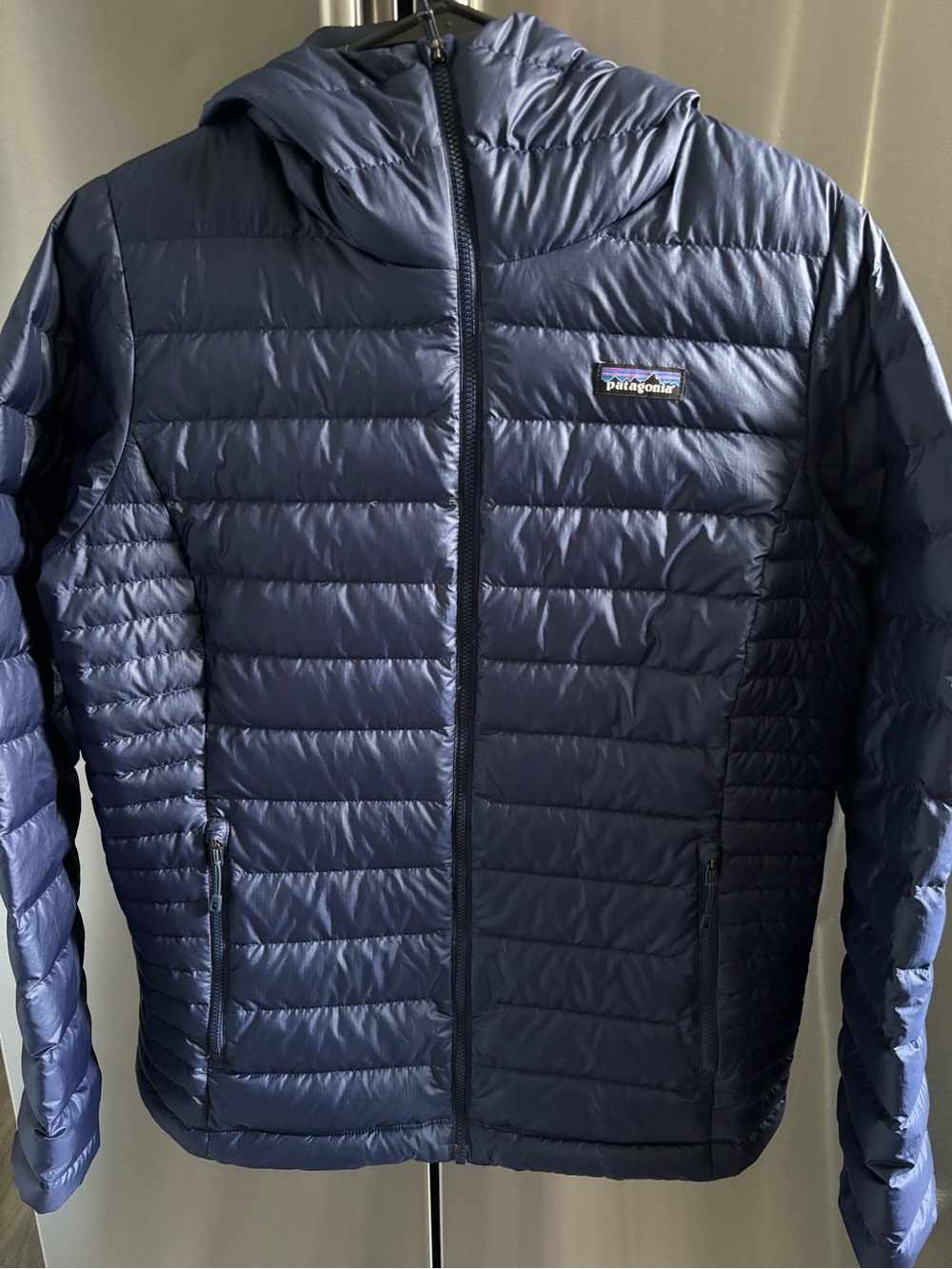 Patagonia Navy Quilted Puffer Hoodie Jacket